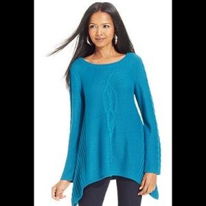 Style&co. Long-Sleeve Handkerchief-Hem Tunic Sweater